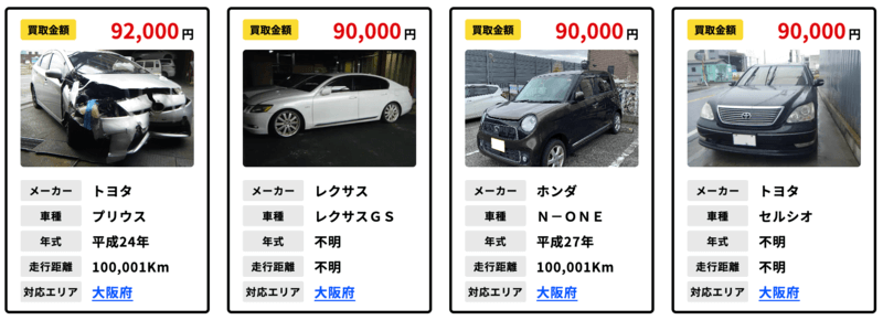 廃車王 京都の買取実績